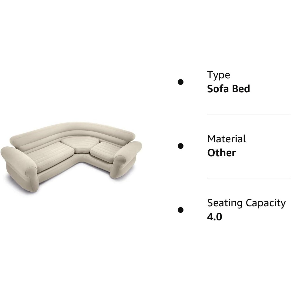 Air Mattress, Inflatable 2 in 1 Inflating and Deflating Valve Corner Living Room, Sectional Sofa Couch, Air Mattress