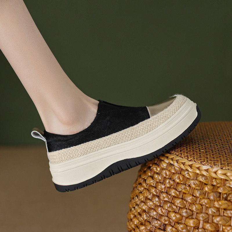 Women's Casual Shoes:Fashion Design Sense 2024 New Soft Thick Sole Loafers Shoes Versatile,Black/Leopard Print,Free shipping 881b