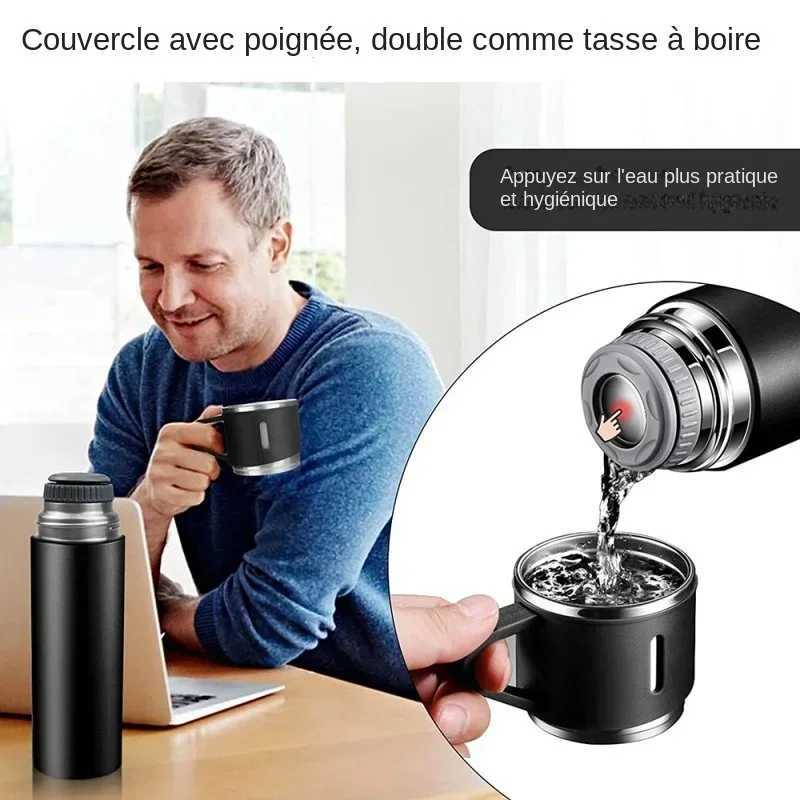 500ML 304 Stainless Steel Vacuum Coated Gift Box Set Business Style Coffee G Hot Water Bottle Portable Flame Craze Y241114