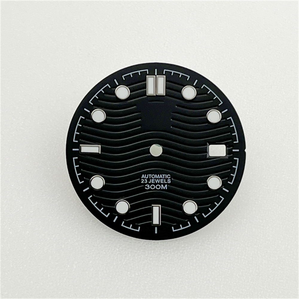Watch Dial 31mm, Blue Green Night Glow Luminous Dial, Fits for NH35A/NH36A Movement, Black/White/Blue Watch Faces Dial NH35