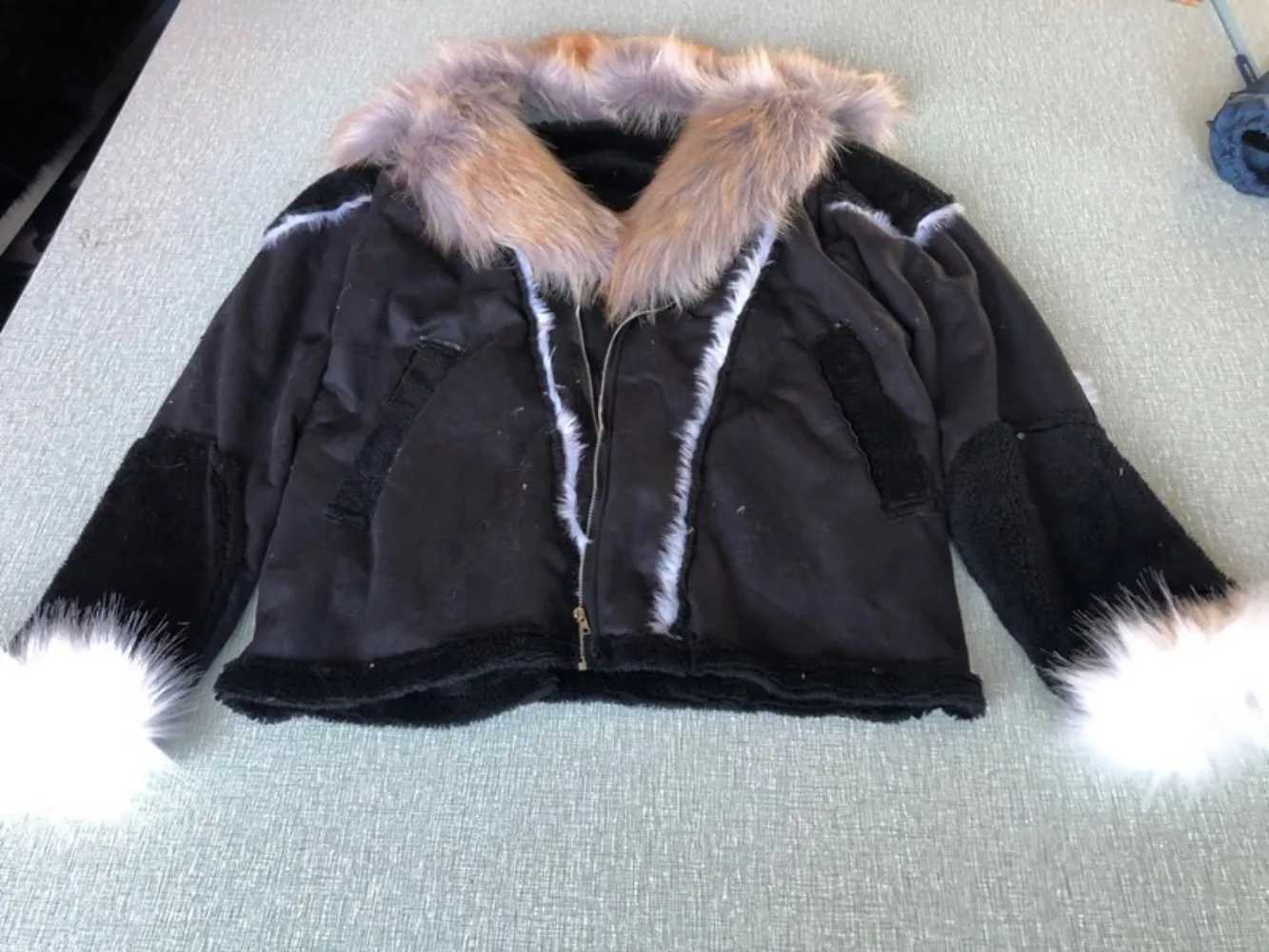 Plush artificial leather winter coat mens clothing big fur collar long sleeved jacket thick warm winter fur coat jacket 5XL 4XL W241113