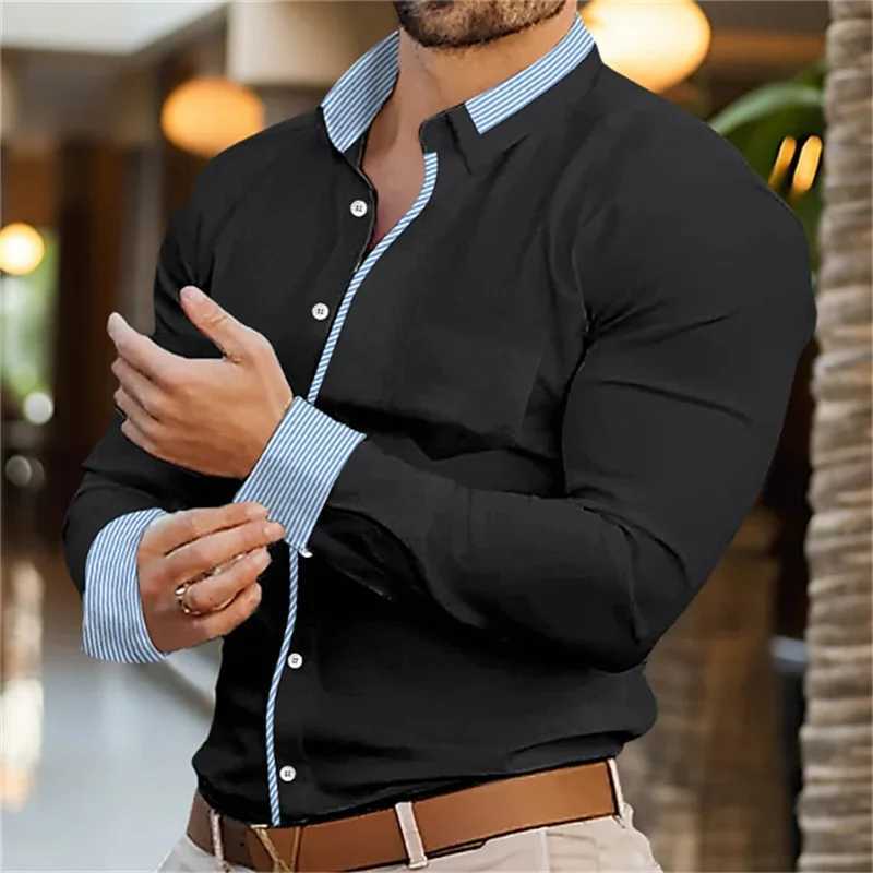 Plaid Shirt Business Casual Mens Shirt Formal Shirt Button Shirt Party Everyday Spring Summer Lapel Long Sleeve 11 Colors SoftXJ24113