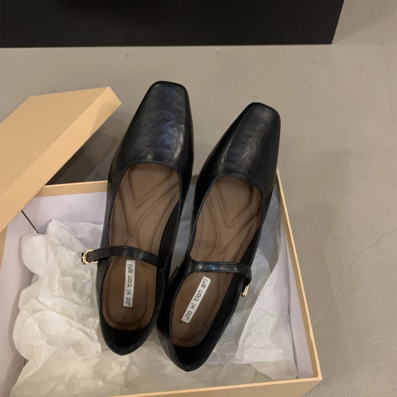 Womens Mary Jane Shoes Fashion Shallow Buckle Womens New Elegant Square Heel Single Shoe Designer Middle Boots Elegant Womens Pump 241113