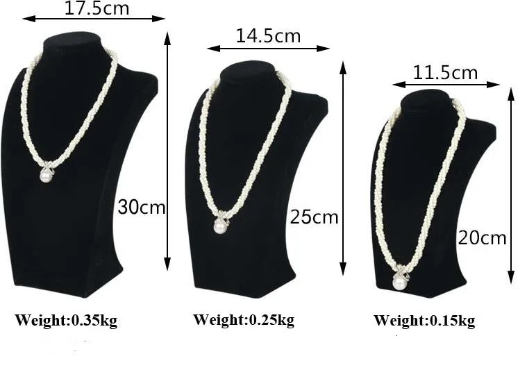 Nice Necklace Stand Jewelry Black Model Mannequin Display Pendants Holder Jewellery Organizer Shelf Neck Bust Showcase Wholesale 241113