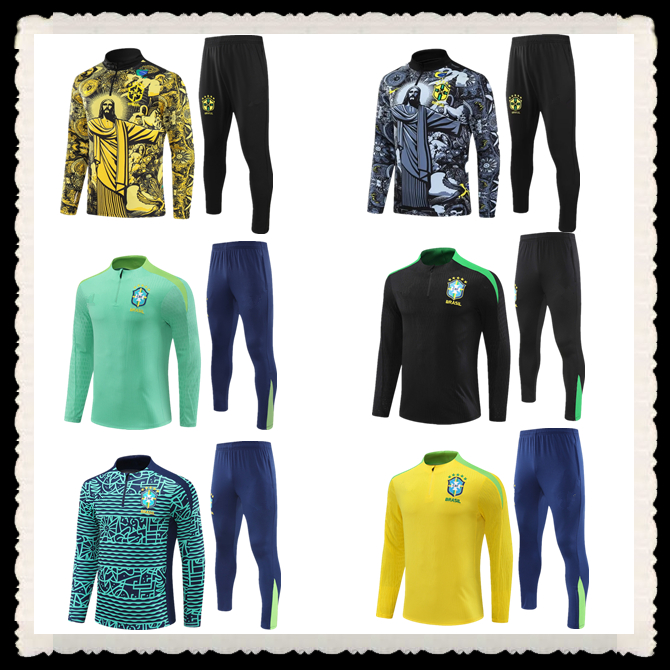 BraziLS 24 25 Copa America Cup NEYMAR VINI JR 2024 BrasIL National Team Football Shirt 2025 JESUS Special tracksuit Kids Kit Sets Training suit soccer tracksuits