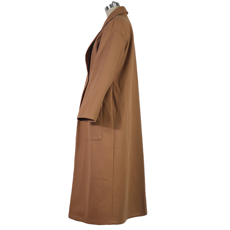 Overcoat Woolen Cloth for Women Long Sleeve Casual Loose Fit Coat Perfect for Autumn and Winter AST58285