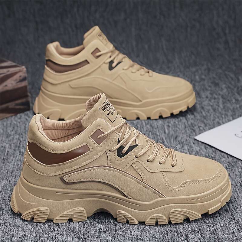 Comfy Men's Lace Up Non Slip Shoes Outdoor Street Walking & Casual Activities - Durable Sneakers for All Seasons