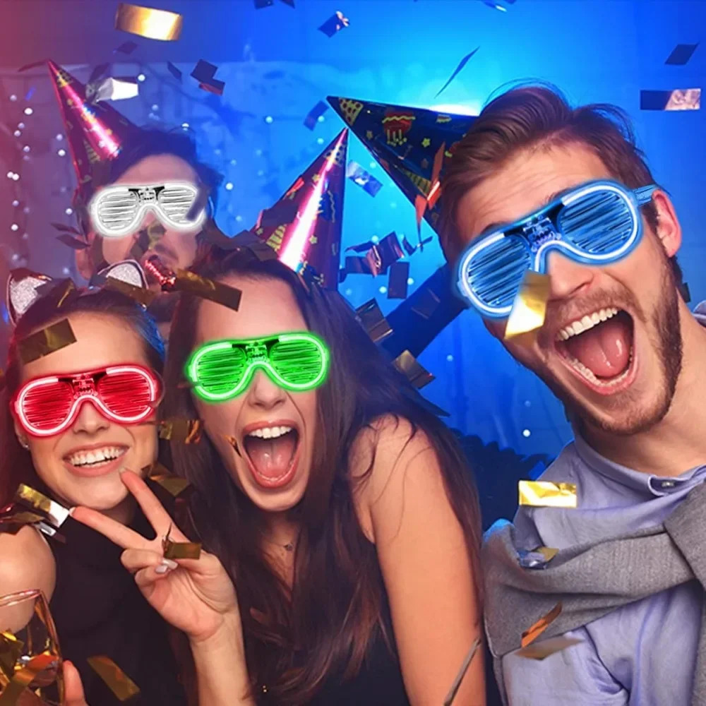 100 pieces of bulk packaged sunglasses lighting glasses 5 flash modes 3-color LED lighting glasses lighting party supplies241114