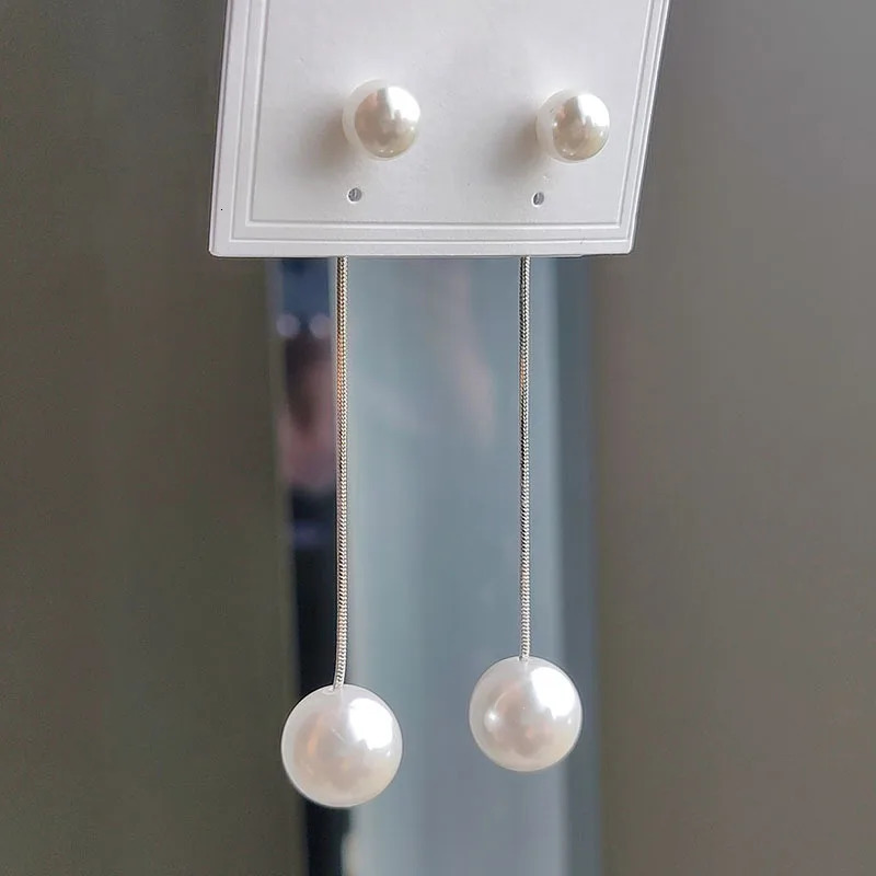 Korean Long Tassel Simulated Pearl Drop Earrings for Women Gift Bijoux Jewelry OL Pendientes Boucle doreille 241113