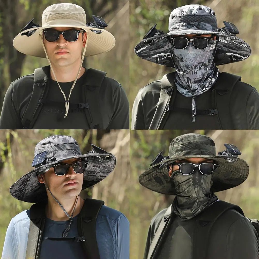 Solar Fan Cap Portable Solar Charging Cap with Fan Suitable For Outdoor Camping Fishing Hiking Sunscreen Fisherman Hat 240410