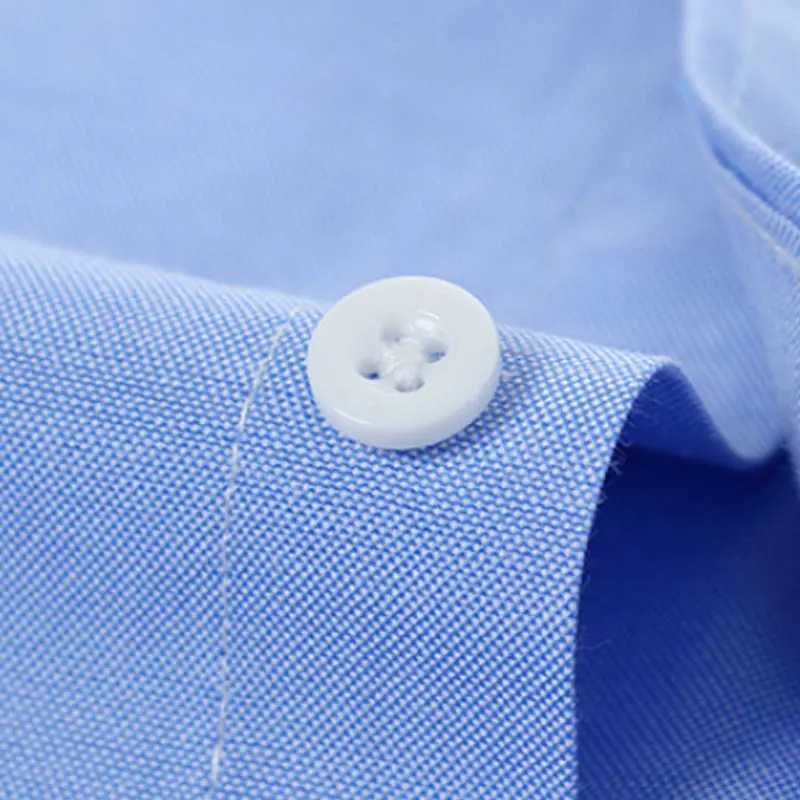 New mens shirt long sleeve Oxford woven high quality business casual wear free perm breathable slim fashion plaidXJ24113