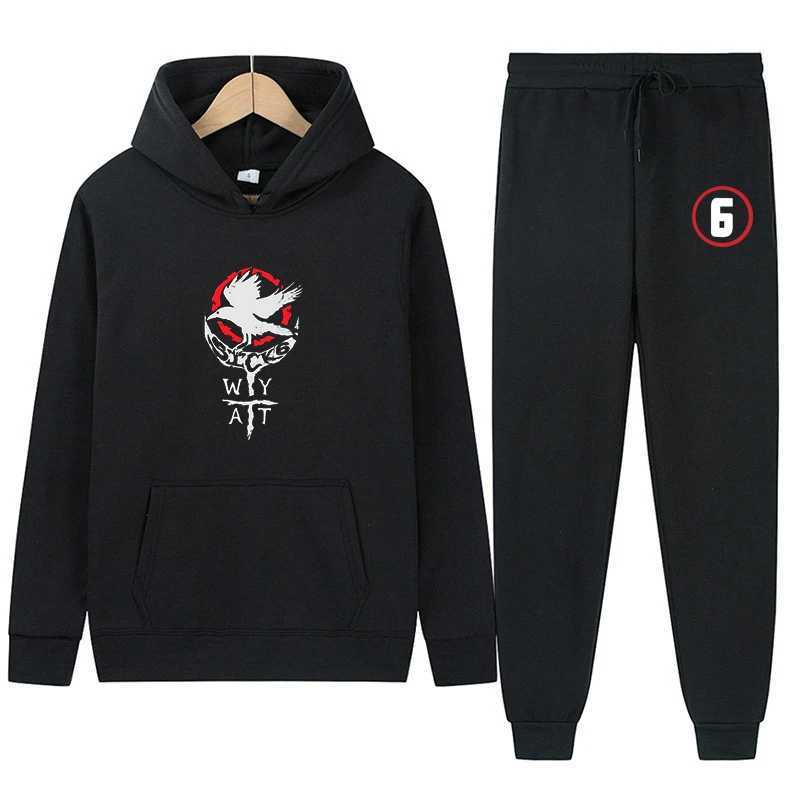 2024 Autumn/Winter New Famous Wrestler Returns to CM Punk Strt Sports Pants Casual Mens Black Return of CM Punk Hoodie Set X250312