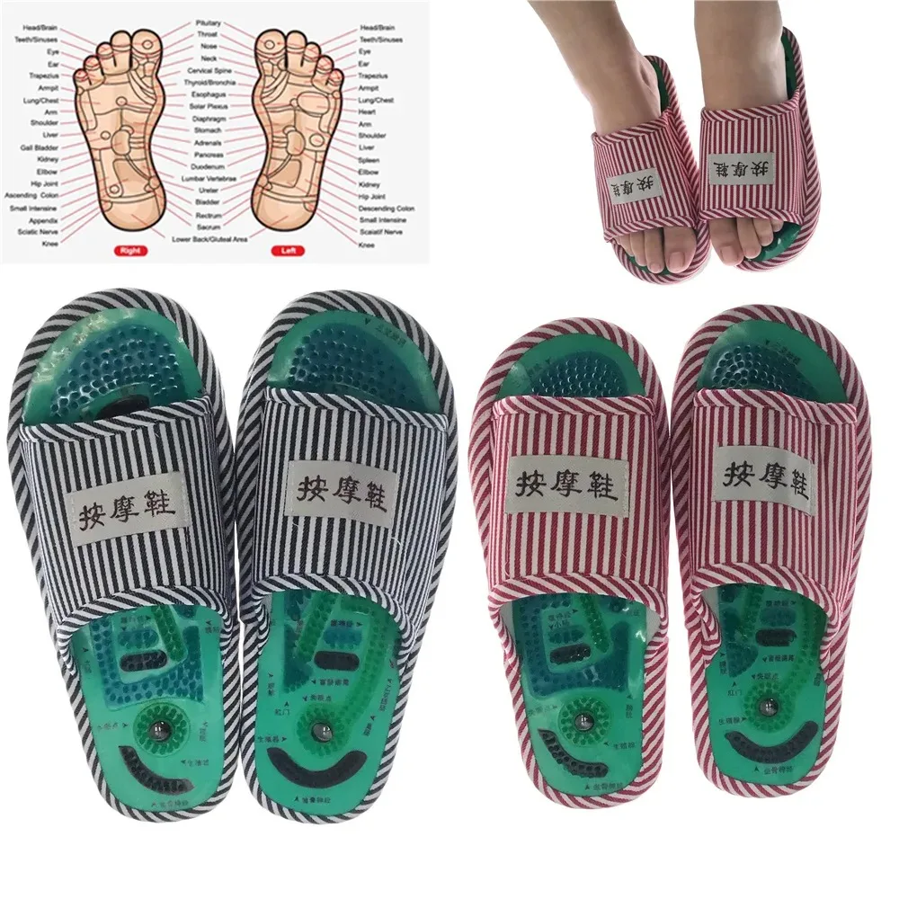 Pair Feet Massage Slippers Foot Reflexology Acupuncture Therapy Massager Walk Acupoint Health Care Shoes