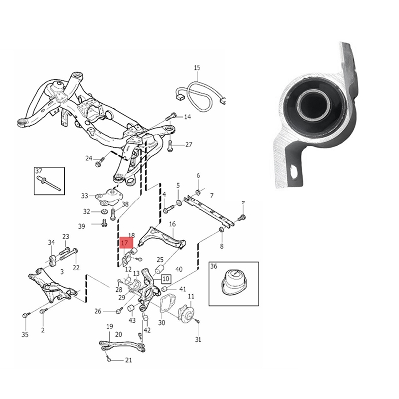 Rear Axle Control Arm Bushing Retainer For Volvo XC90 2003-2016 Upper Control Arm Mounitng Bush Bracket