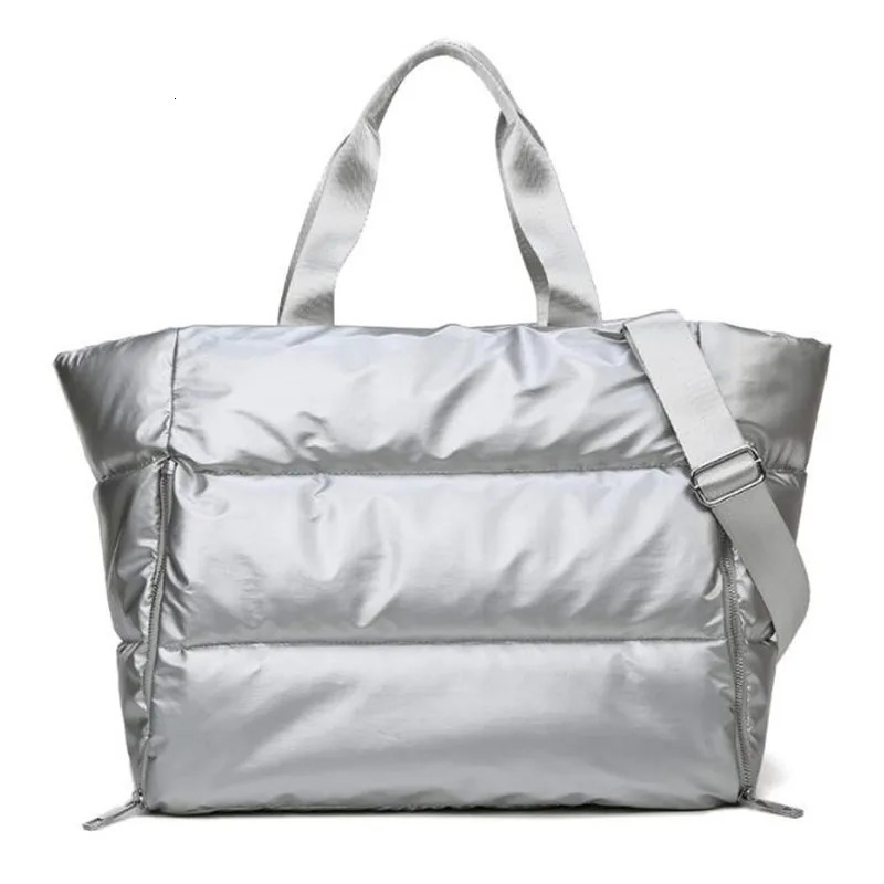 Winter Large Capacity Shoulder Bag for Women Waterproof Nylon Bags Space Pad Cotton Feather Down Bag Large Bag Handbags 241114
