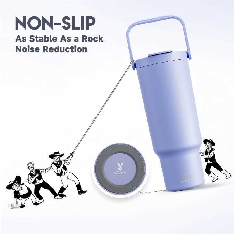 Meoky 40oz with handheld handle Mticolor printing stainless steel vacuum hot coffee cup portable car GS Y241114