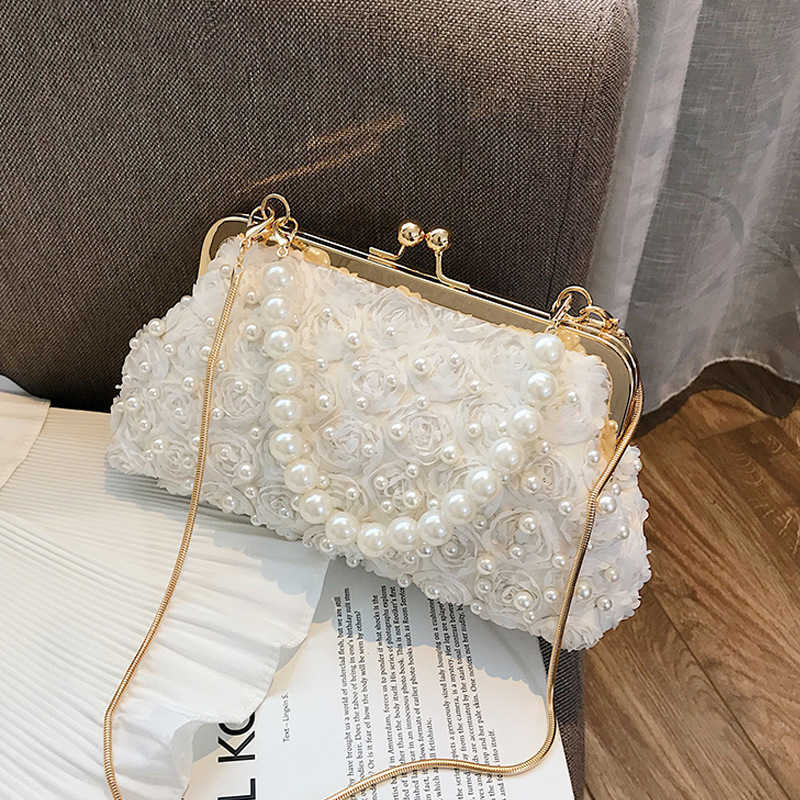 Pearl Bag Hand-held Small Bag New Trendy Korean Version Ladies' Rivet Chain Purses Ladies Handbags 241114 241114