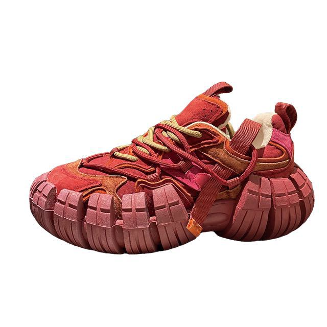 Men's Running Free Shipping, Thick-Soled Tire Shoes, Outdoor Sports, Red Brown Grey, Sizes 39-44 dh3628137