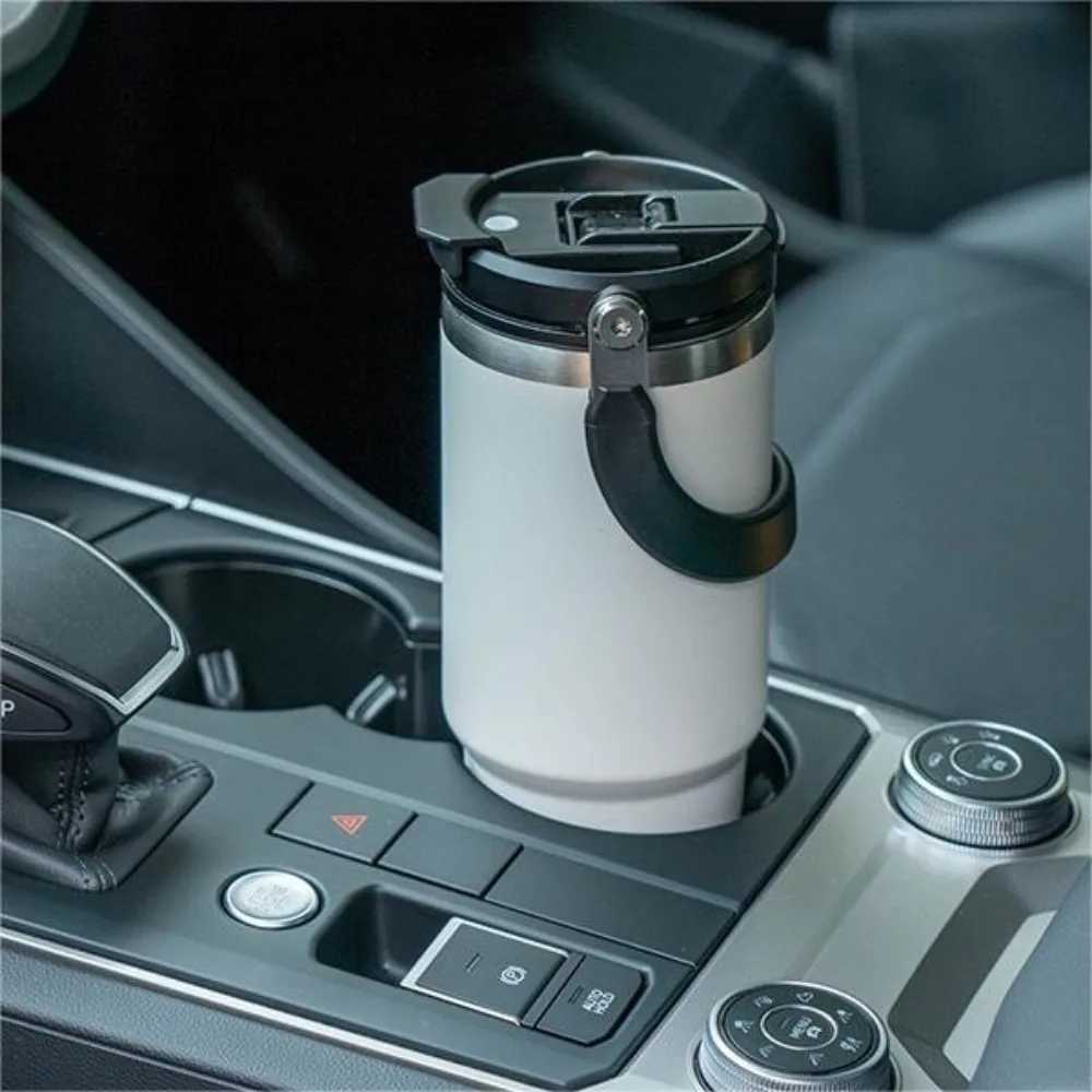 Large coffee cup stainless steel hot water bottle double-layer crazy cold crazy hot large capacity double-layer hot drink car cup Y241114