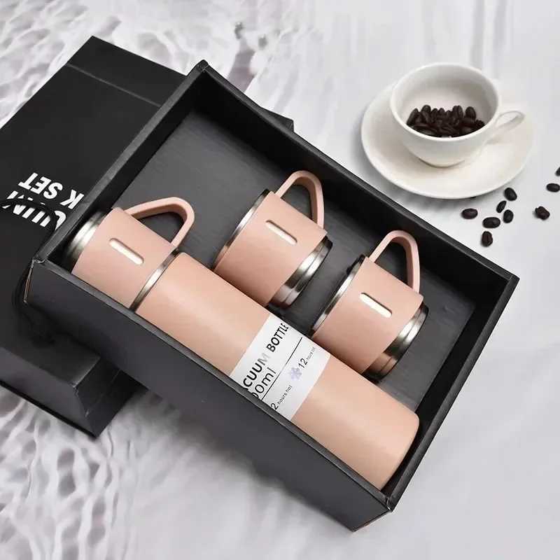 Portable 304 stainless steel vacuum coated gift bottle set business style coffee hot bottle Flask Carafe Y241114