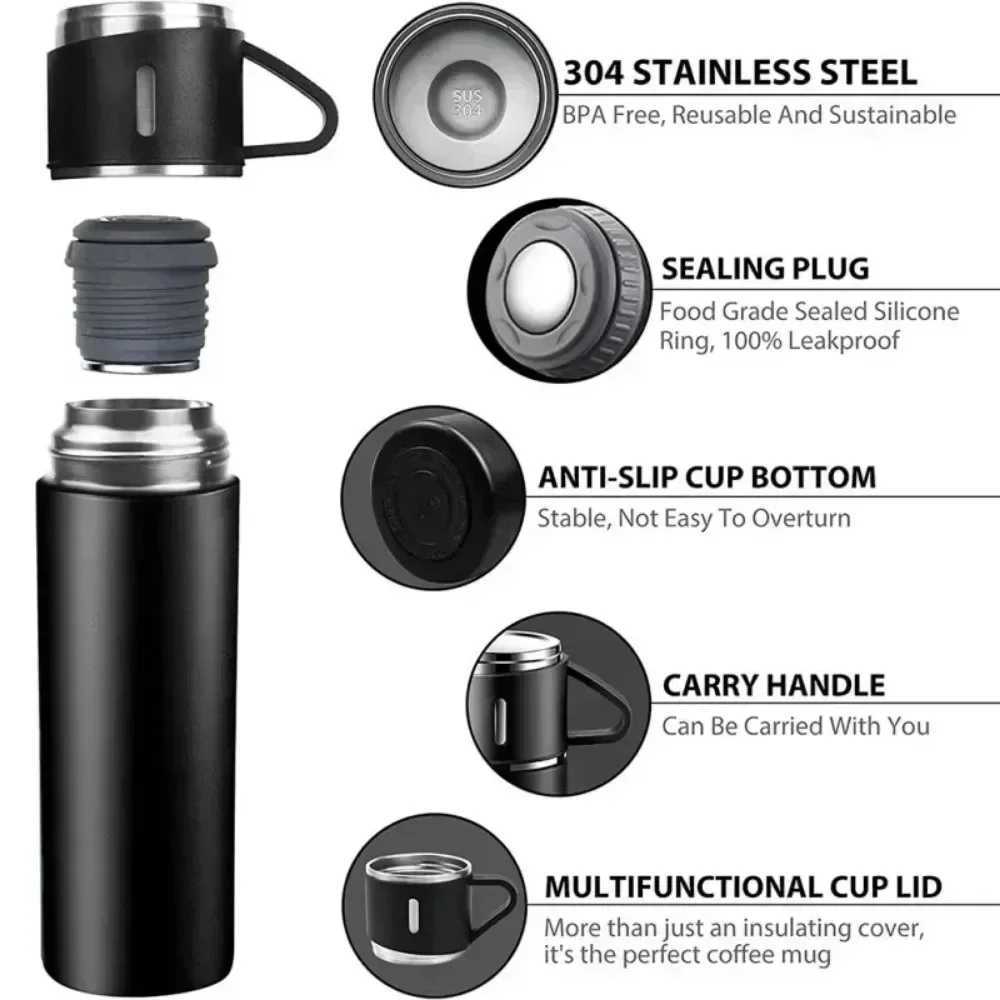 A three-layer hot cup gift box made of 304 stainless steel a commercial gift cup a household water bottle and a Christmas gift Y241114