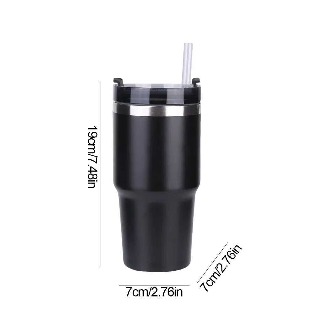 20oz stainless steel hot water bottle with g car hot water bottle travel vacuum straw hot water bottle hot coffee cup Y241114