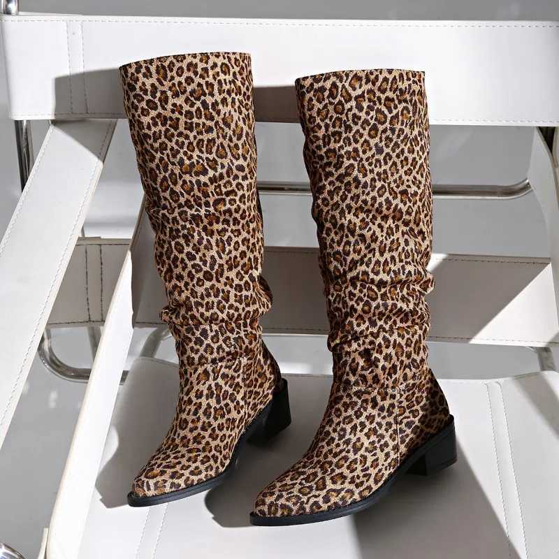 Hot S Wen Shoes Slippery - Wen Boots Fi Leopard Printed Modern Boots Wen New Plus Knee High Boots Zapatos M241113