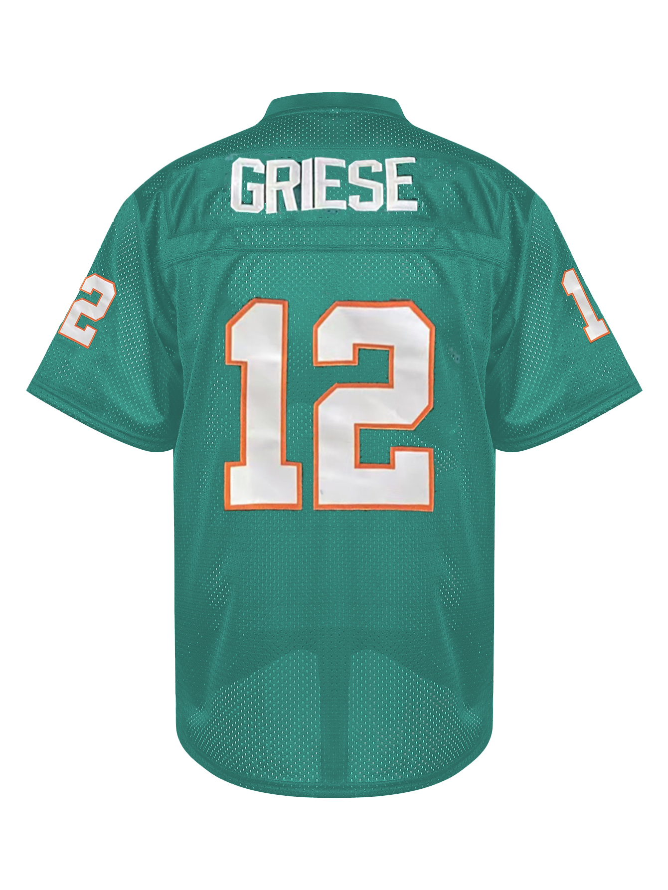 # 12 Bob Griese Embroidered Polyester Sports Jersey Slight Stretch, Alphabetic Pattern, Four Seasons Wear, Casual & Training Loose