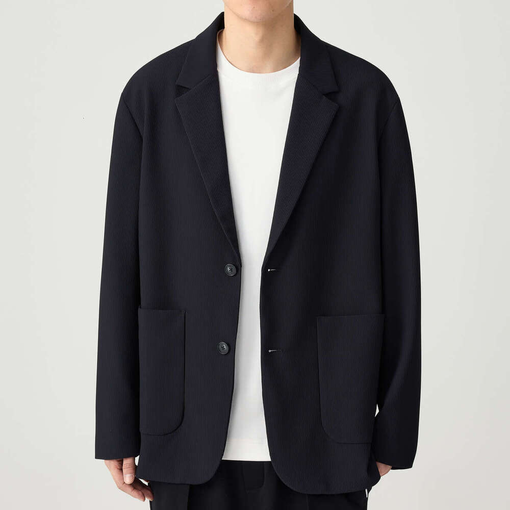 Momaike Simple Solid Color Casual For Men 2024 Autumn New Light Business Men's Suit Coat 80901