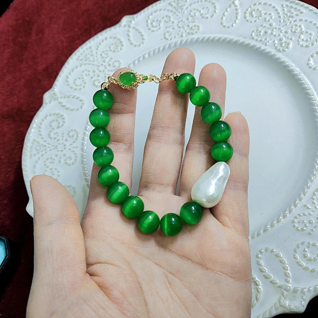 Vintage Medium Green Opal Baroque Jadeite Brooch Necklace Bracelet Flower Earring Set 241115