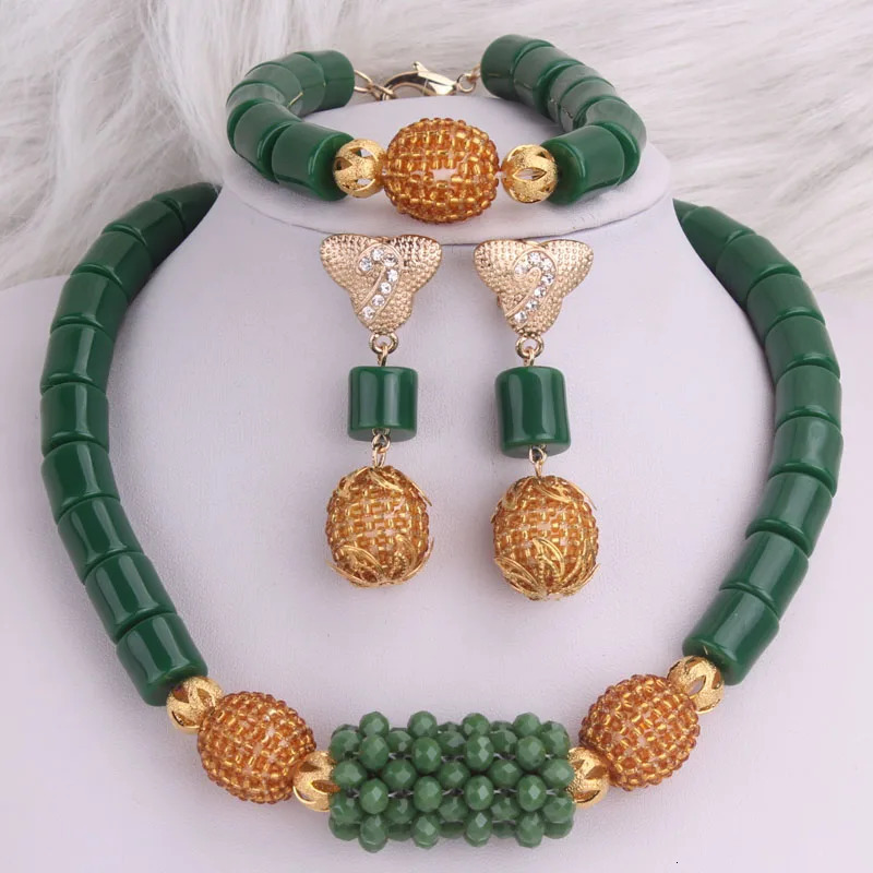 Dudo artificial coral bead Nigerian jewelry set with 10 colors available for traditional wedding women 241115