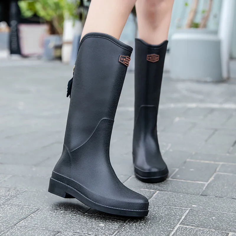 Womens Fashion Rain Boots Classic British Water Boots High Rubber Non-slip Boots Rain Boots Women 241114
