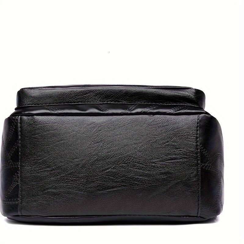 Women's new soft PU leather student bag, women's travel backpack (with random pull direction)