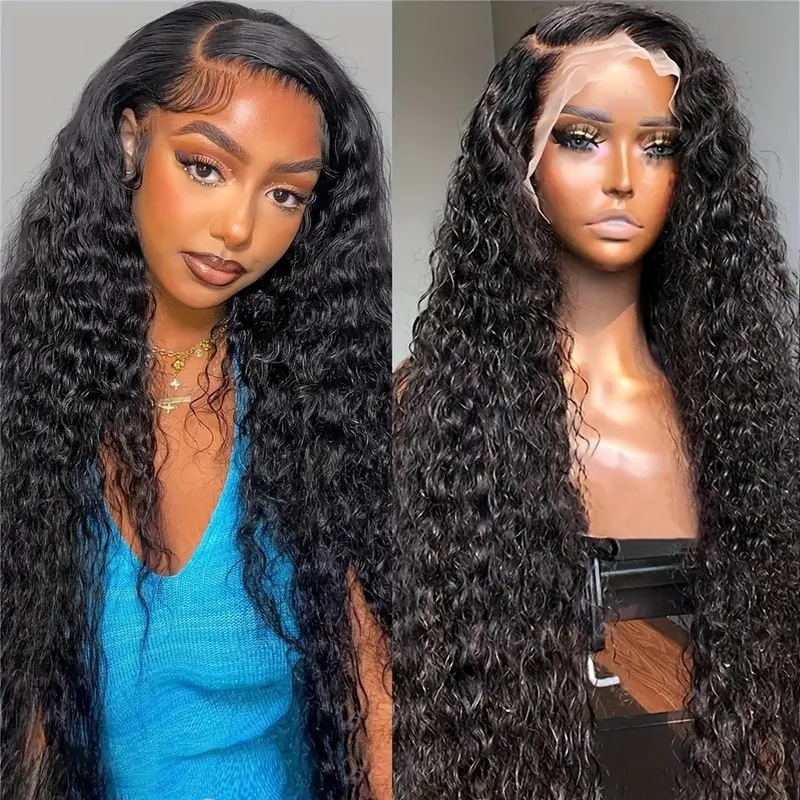 European and American fashion front lace 13*4 wigs African hot selling small winding tube long curly hair full head cover