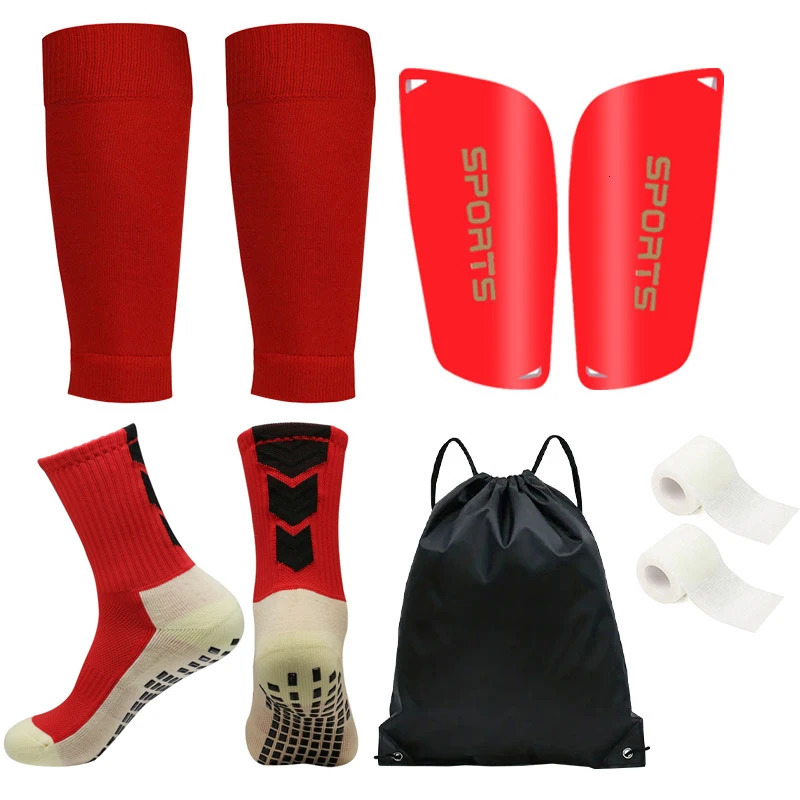 5PCS Set Drawstring Ball bag Football Sock Men Women Leg Guards Shin Pad for Sports Training Cover Grip Soccer Socks Bandage 241114