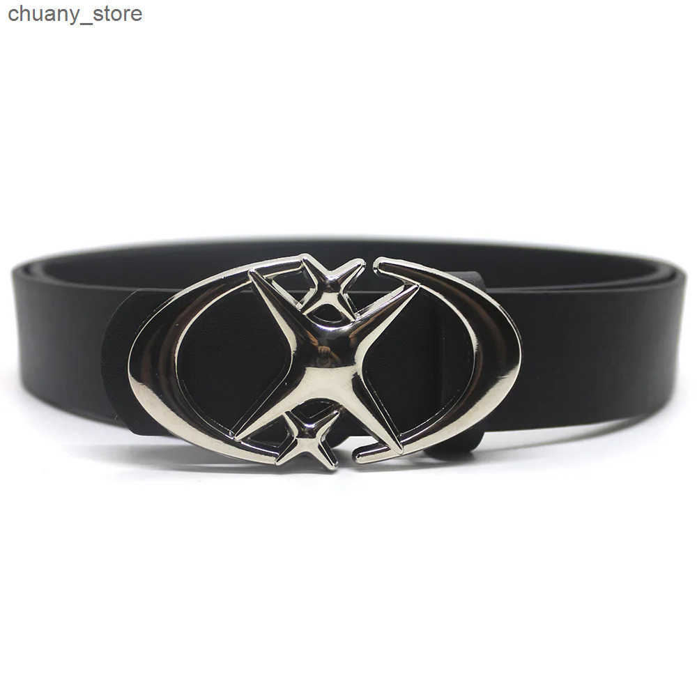Belts Vintage Men Women Punk Cross Star Buckle Belt Design Metal Gothic Y2k Belt Pu Leather Waistband Jeans Pants Decorative Belt L240910
