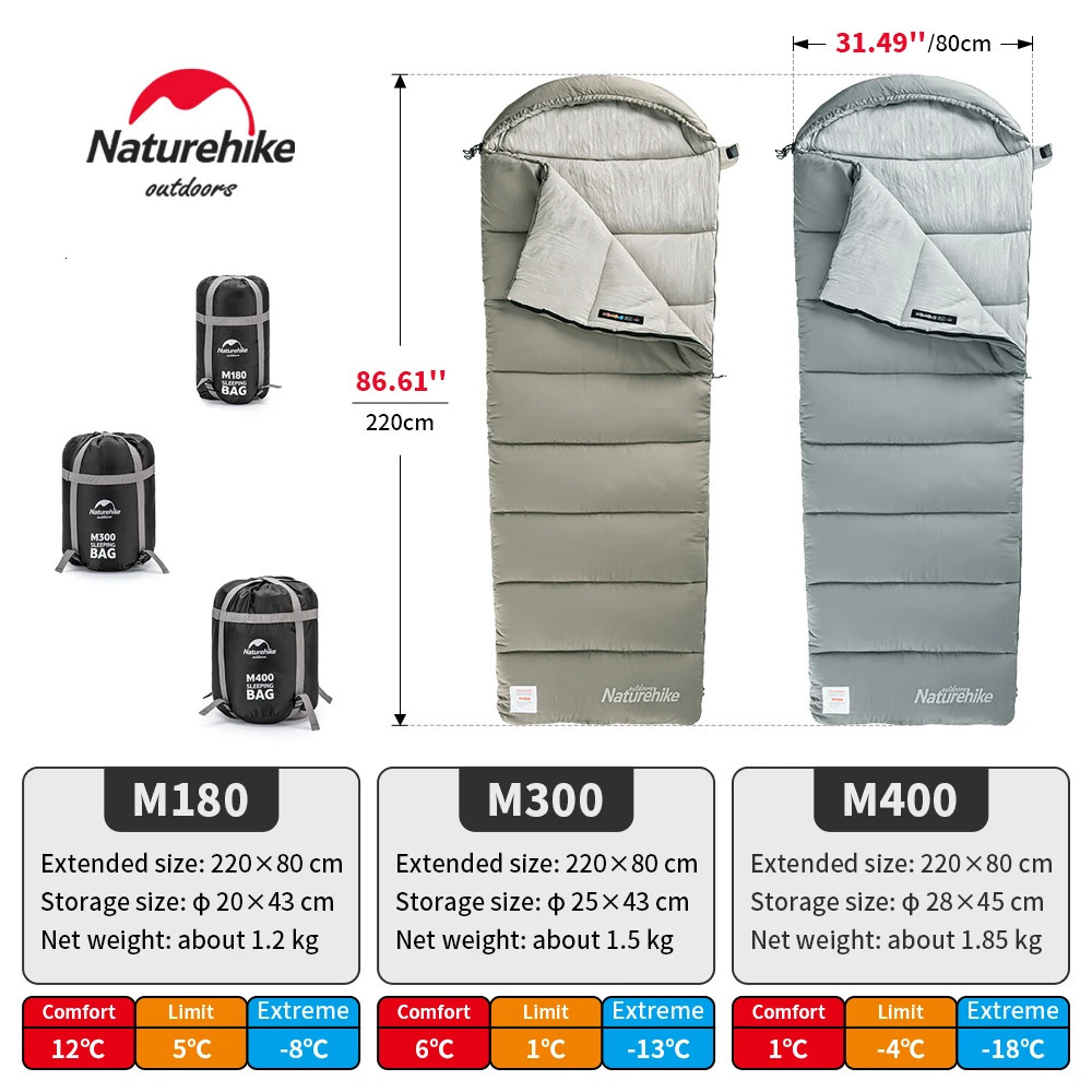 Sleeping Bag M180 Lightweight M300 Double Camping M400 Machine Washable Winter 241114