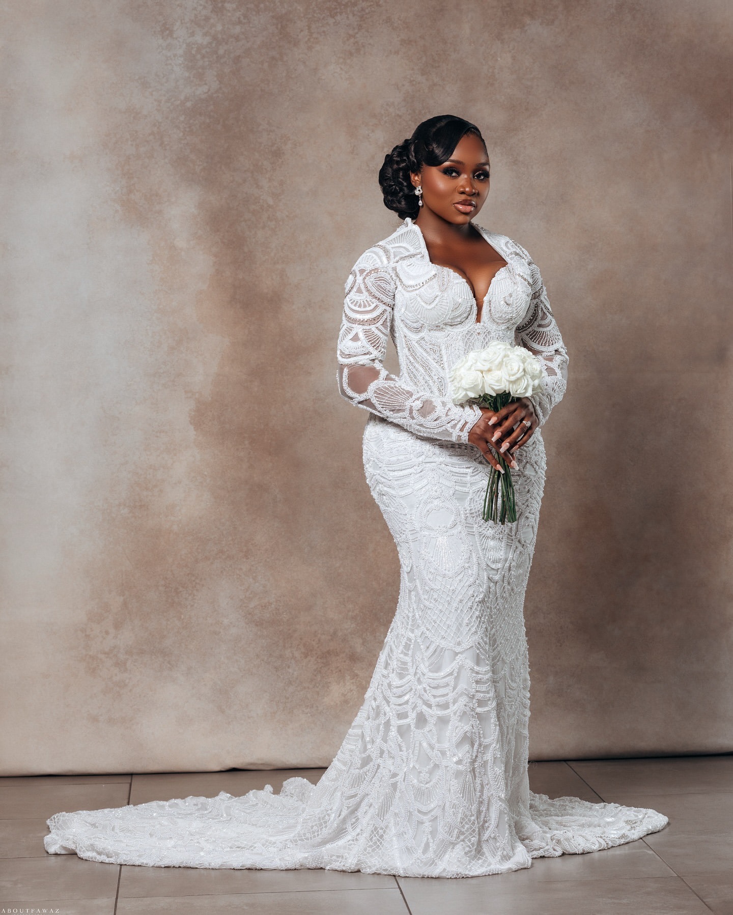 2024 Arabic Aso Ebi Plus Size White Mermaid Wedding Dresses Crystals Beaded Lace Full Sleeves Luxurious Vintage Bridal Gowns Dress For Bride