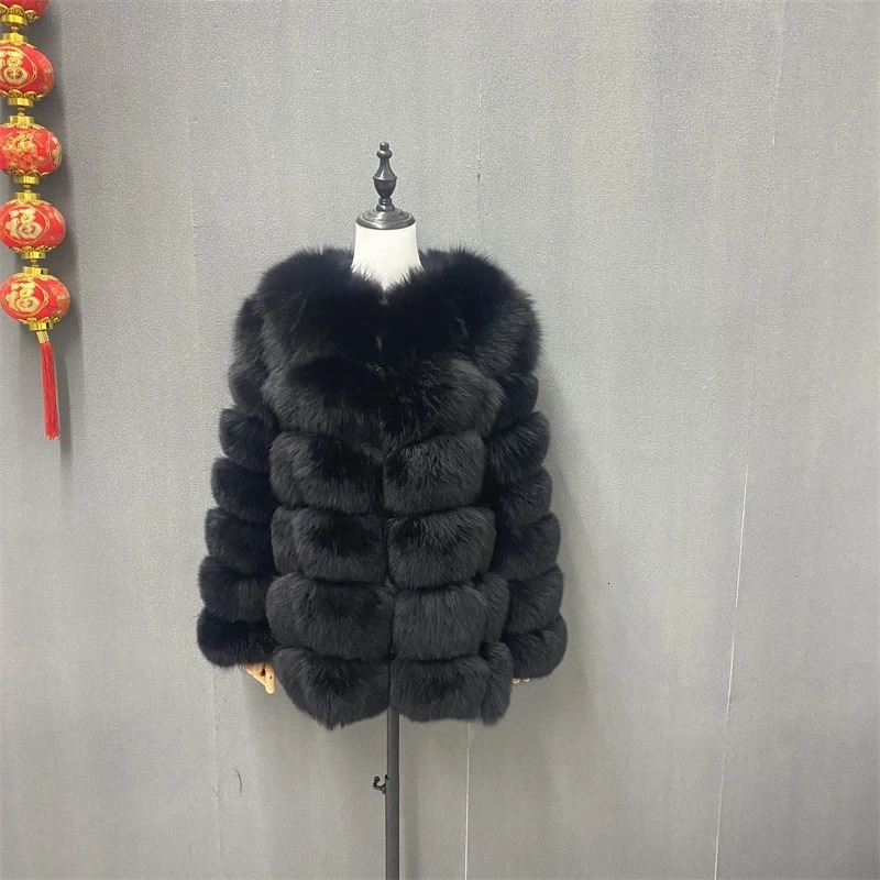 style real fur coat 100 natural jacket female winter warm leather high quality vest 241115Z