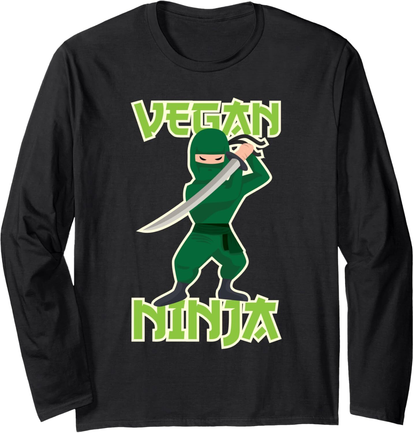 Long Sleeve Shirts for Men sweatshirt Vegan Ninja Awesome Veggie Lover Funny Gift Long Sleeve Tee Streetwear Casual tops clothes cool