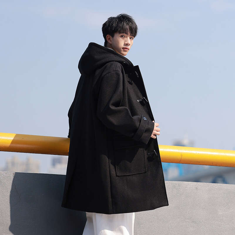 2025 Autumn And Winter Trend Versatile Casual Cool Loose Windbreaker Medium Long Woolen Coat For Men