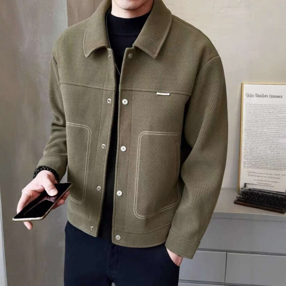 Men's Casual Autumn Winter New Cool And Trendy Brand Jacket Men's Short Style Lapel Slim Fit Versatile Top