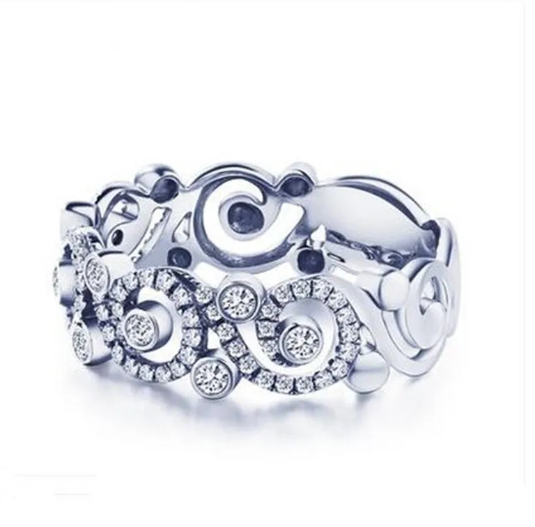 choucong Handmade Female Flower ring 925 Sterling silver Engagement Wedding Band Rings For Women 5A Zircon CZ Diamond Jewelry Gift