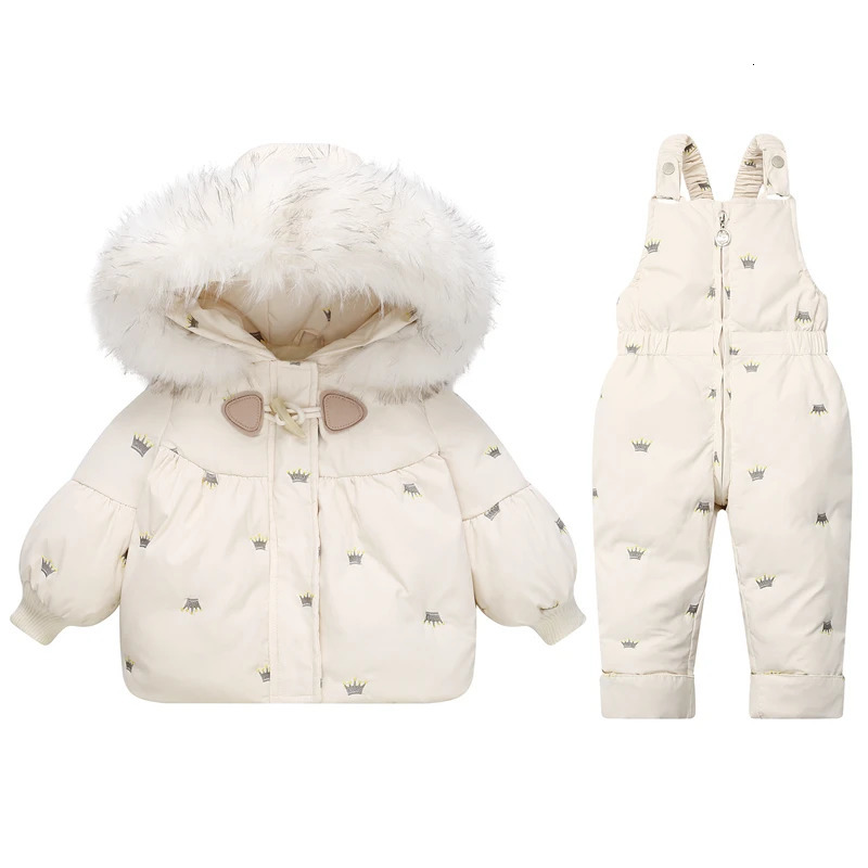 Winter Childrens Clothing Set 2Pcs Girl Down Jacket Baby Snowsuit Clothes Overalls for kids Toddler Jumpsuit Coat 1-4Y 241115