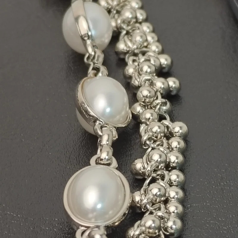 Retro pearl pants chain mens multifunctional single waist trendy accessory silver metal punk hip-hop pants chain y2k 241115