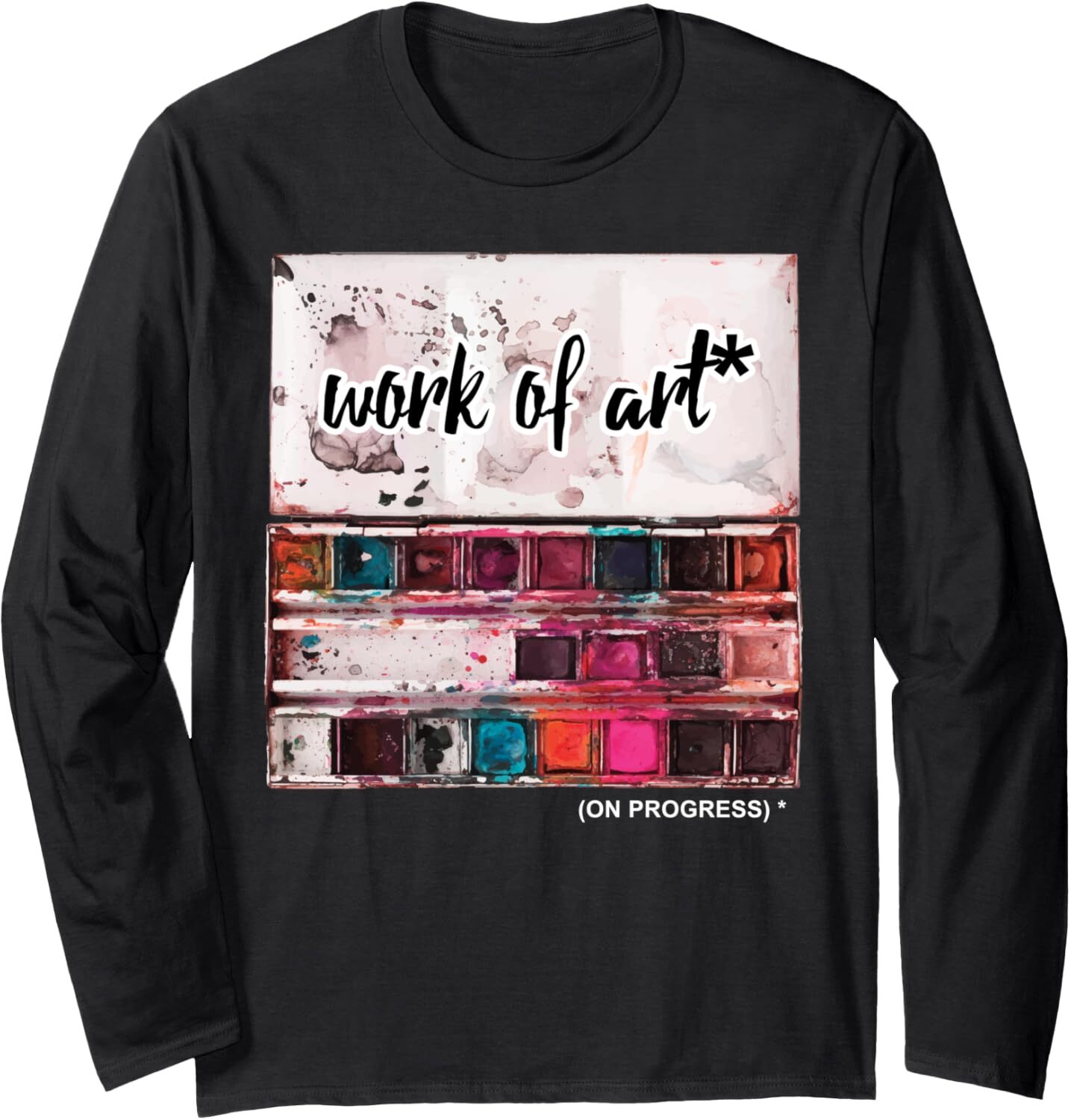 Long Sleeve Shirts for Men sweatshirt Funny Work of Art On Progress Artsist Artwork Gift Long Sleeve T-Shirt T shirt Tee Streetwear Casual tops clothe