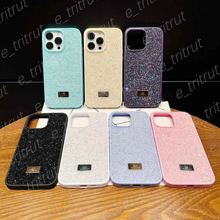 Luxury Bling Glitter Phone Cases For Samsung S25 S24 Iphone Case 17 Air 16 15 14 plus 13 12 11 Pro Max Fashion Designer Rhinestone Diamond Soft Silicone Back Cover