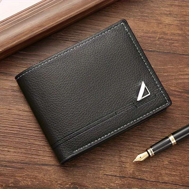 Men's Business Horizontal Short Money Clip, Fashion Large Capacity PU Leather Wallet