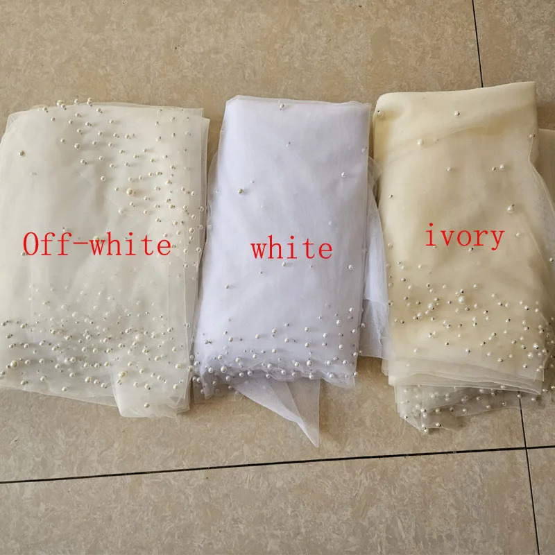 Bridal Pearl Veil Womens Ivory White 2024 Wedding Accessories 1.5m Wide One Floor Cathedral Velos de Noiva Customized Veil 241115