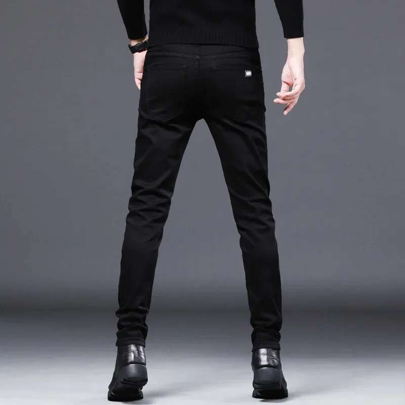 2025 Summer And Autumn Casual Mens Cotton Jeans Fashion Slim Male Black Pants